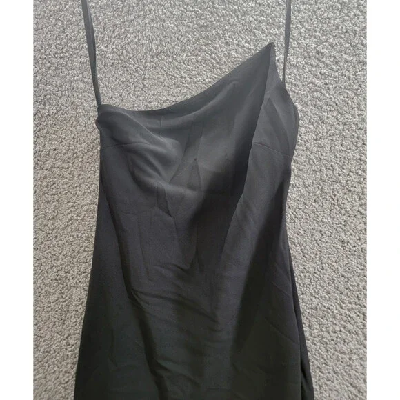 STAUD Elodie One-Shoulder Crystal-Embellished Crepe Gown Women's 00 Black Zip - Picture 3 of 15